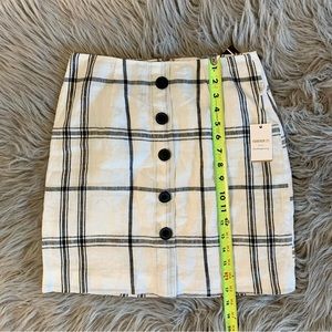 NEW Forever 21 F21 Women linen mini skirt buttons down size S
